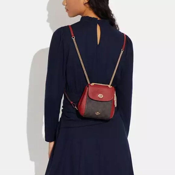 C5678 - Coach Convertible Mini Backpack in Signature Canvas - Picture 4 of 6